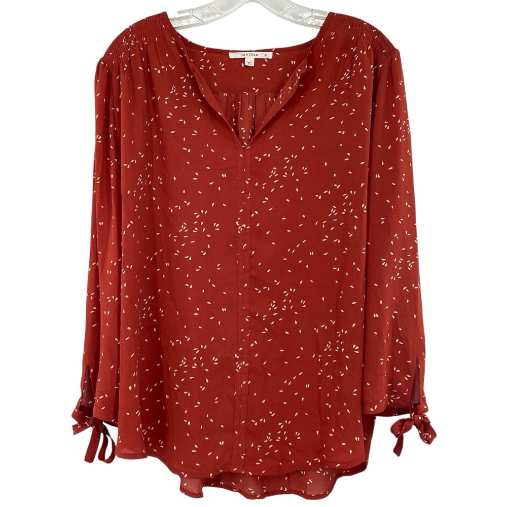 Fun2Fun Amiyah Tie Sleeve Blouse XL